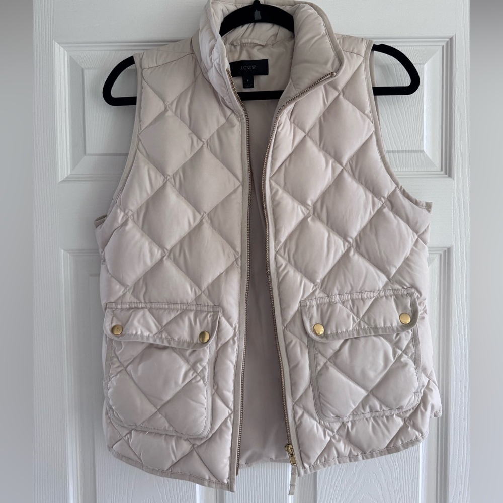 J. Crew Women's Beige Quilted Vest